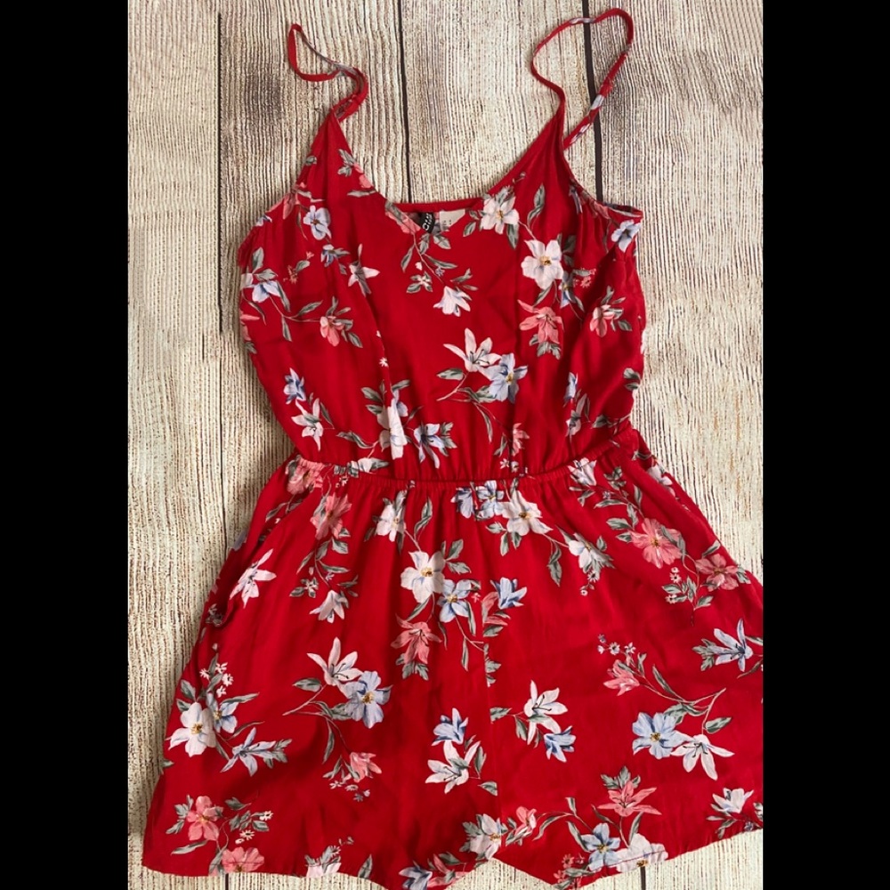 Red Floral Romper
